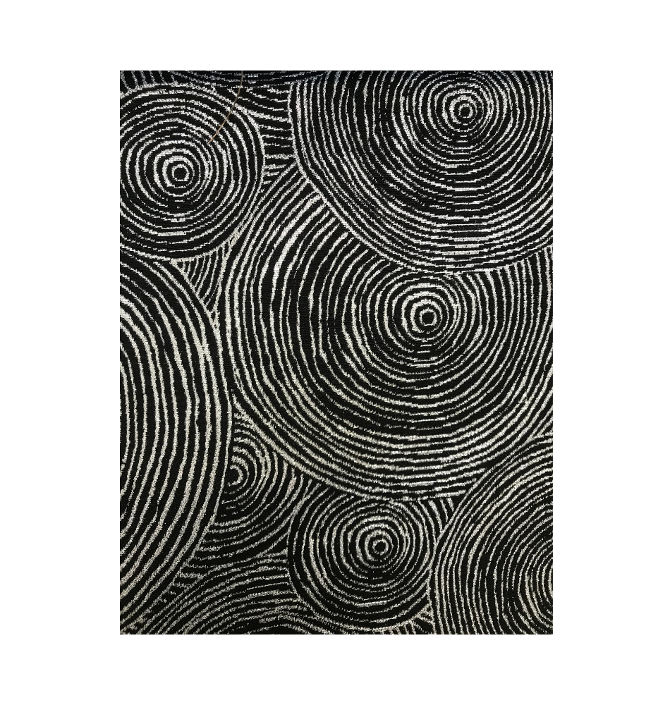 Tissu jacquard Spirales Noir